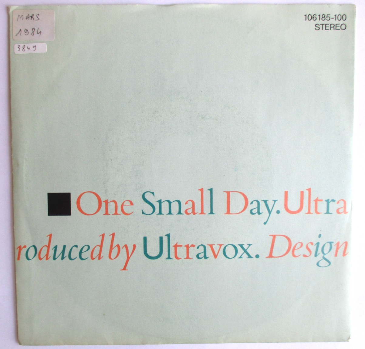 ULTRAVOX - SP (7") "ONE SMALL DAY"