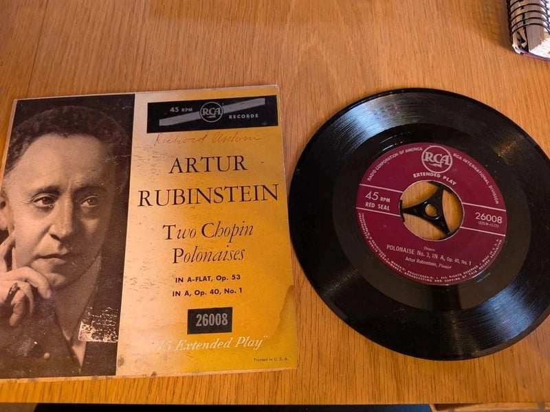 45 tours Arthur Rubinstein : Two Chopin Polonaises