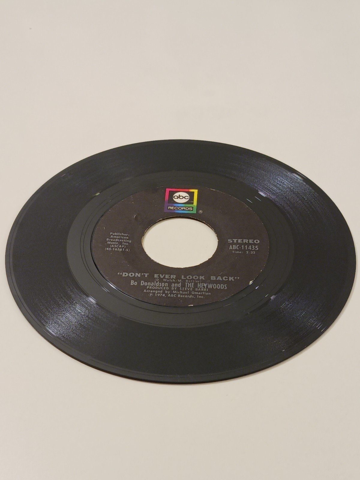 Bo Donaldson & The Heywoods Billy Don't Be A Hero/Don't Ever Look Back ABC  7"