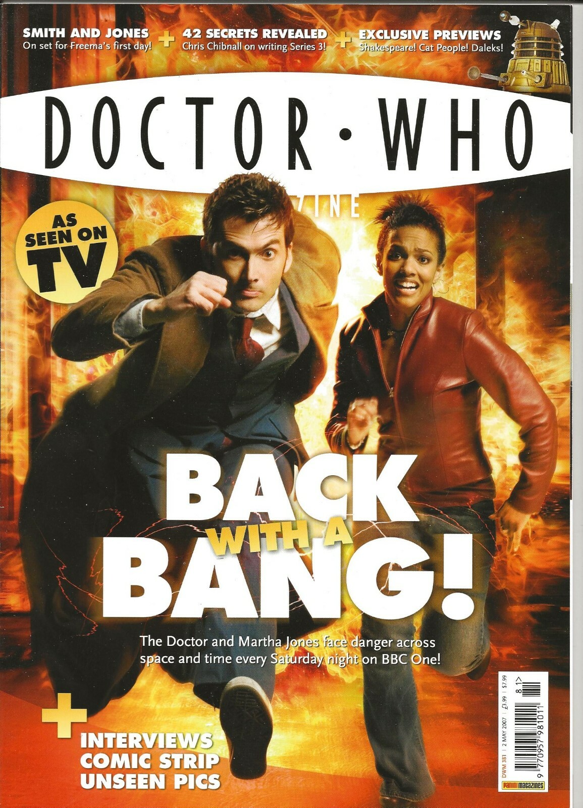 Doctor Who Magazine Issue 381 May 2007 David Tennant and Freema Agyeman on cover
