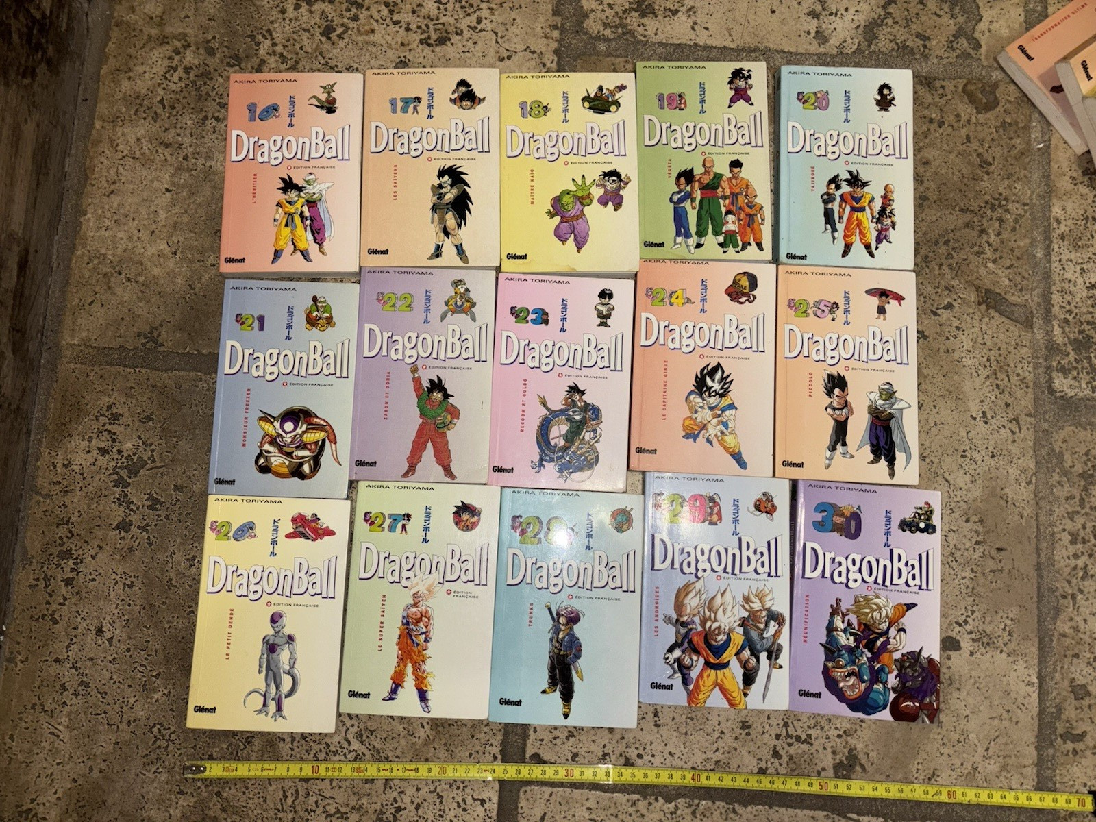 Très beau lot Manga Dragon Ball Tomes 16 à 30 Edition Glénat.