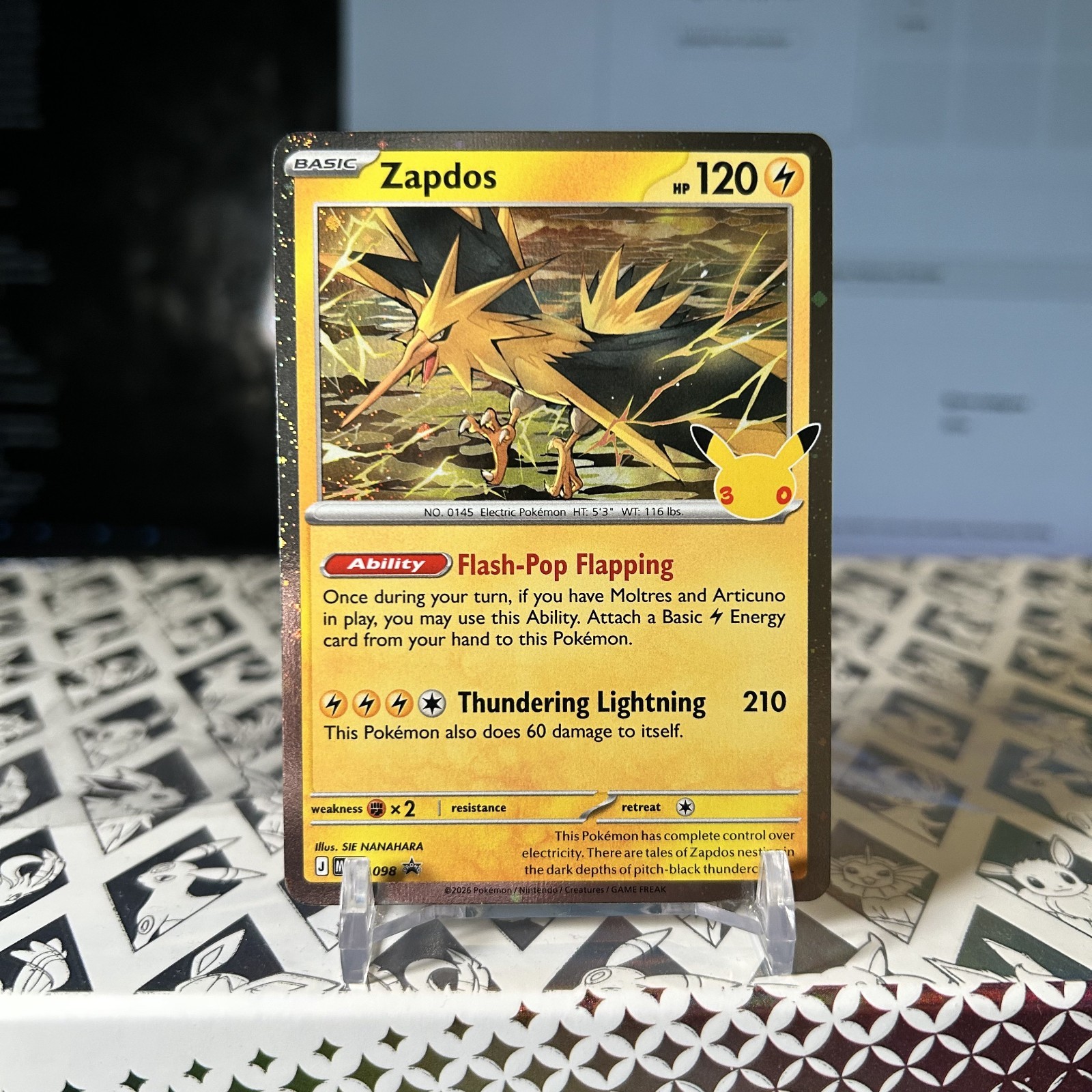 Zapdos 098 MEP Promo Stamped 30th Celebration Pokemon TCG NM