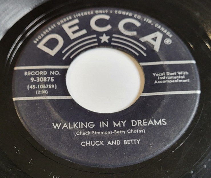 Chuck And Betty – Walking In My Dreams / Win Or Lose RPM Record 7"