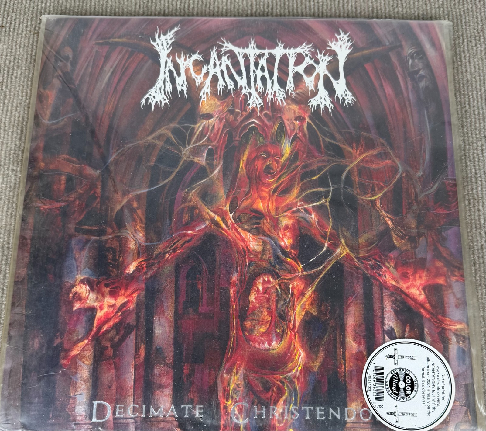 Incantation – Decimate Christendom LP (Hells Headbangers, Gatefold, Purple/Red