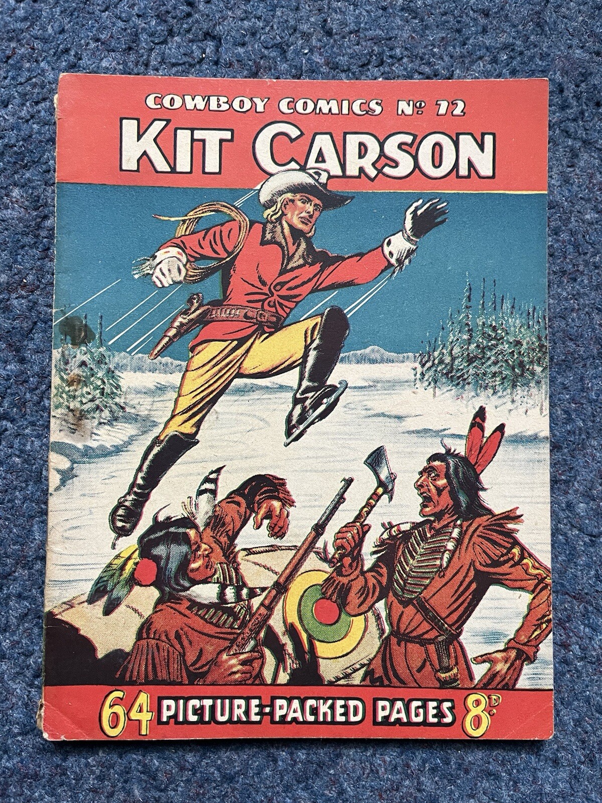 Cowboy Picture Library Comic No. 72 Kit Carson. RARE! 1950's comic