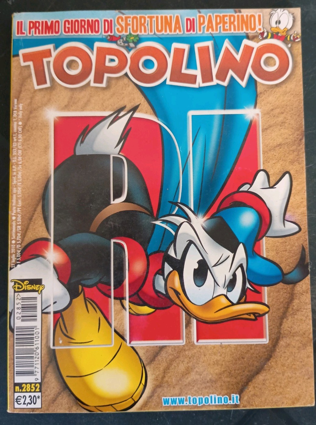 Fumetto Topolino N. 2852 Del 27 Luglio 2010