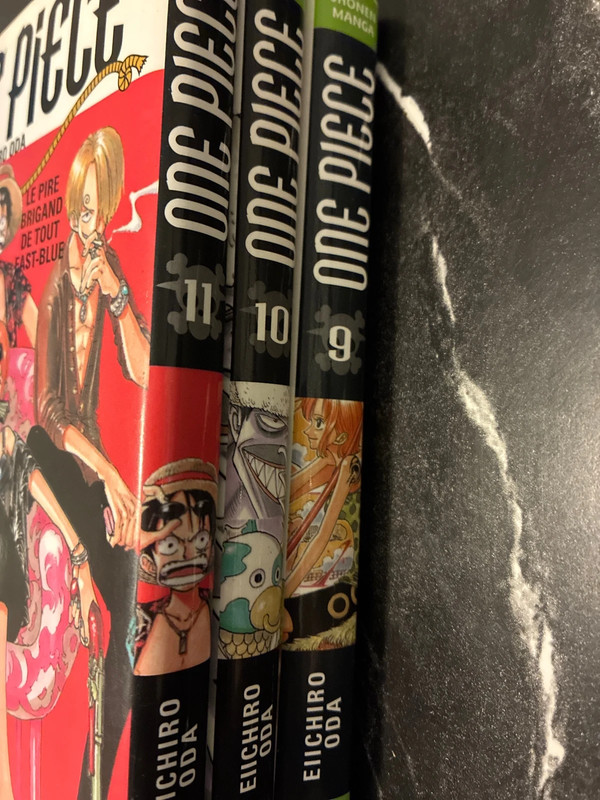 Lot de trois manga one piece tome 9 a 11 numéro blanc