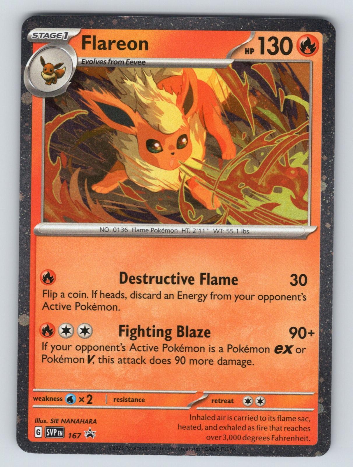 Flareon (Cosmos Holo) 167 Promo Scarlatto e Viola Promo Pokemon quasi nuovo