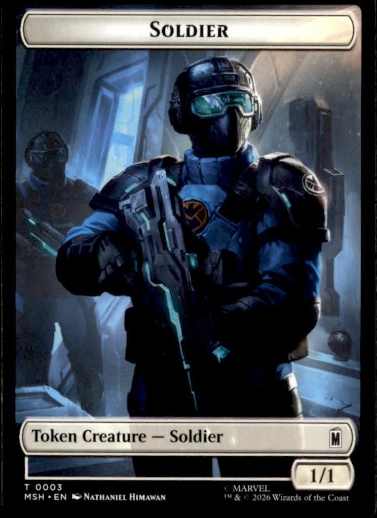 Villain // Soldier Double-Sided Token 009/003 Holo Marvel Super Heroes Magic NM