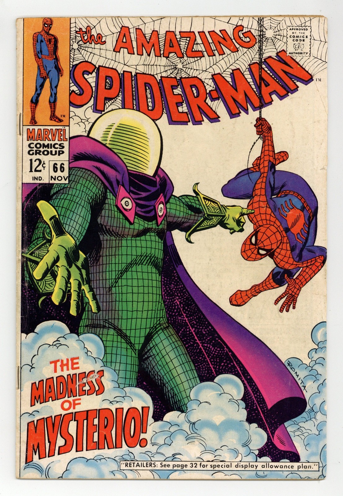Amazing Spider-Man #66 VG- 3.5 1968