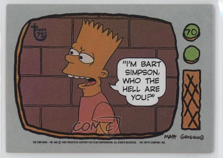 2013 Topps 75th Anniversary Bart Simpson The Simpsons #96 10no
