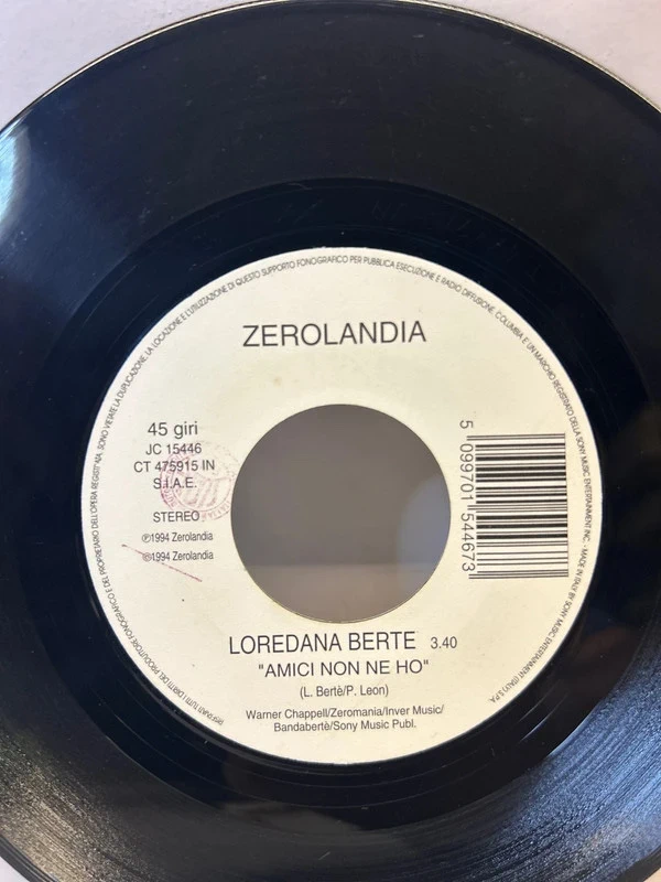 Loredana Bertè - Amici Non Ne Ho 45 Giri Jukebox Zerolandia JC 15446