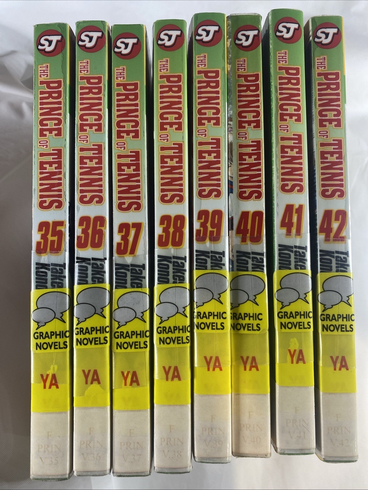 Lotto manga Il principe del tennis set incompleto 35-42 inglese ViZ media ex biblioteca