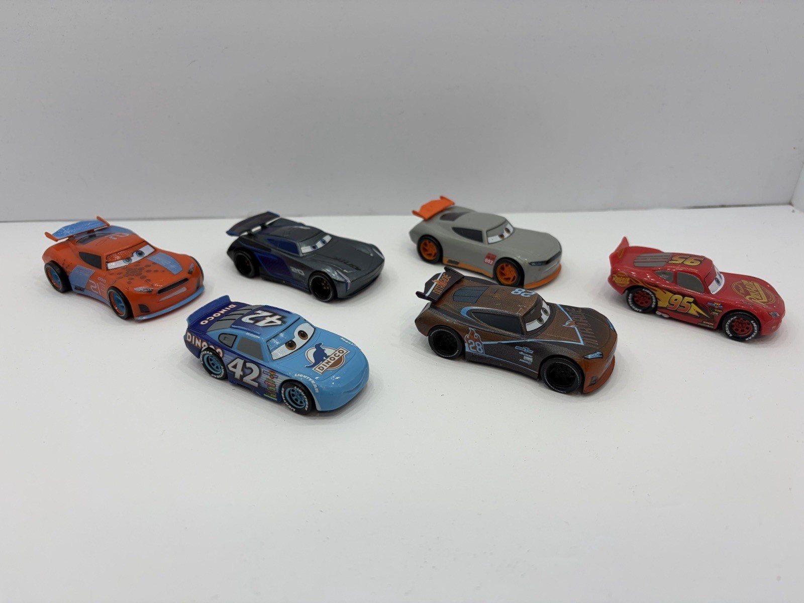 Lot of 5 Disney Pixar Cars Ryan "Inside" Laney, Jackson Storm, Aiden Trainee