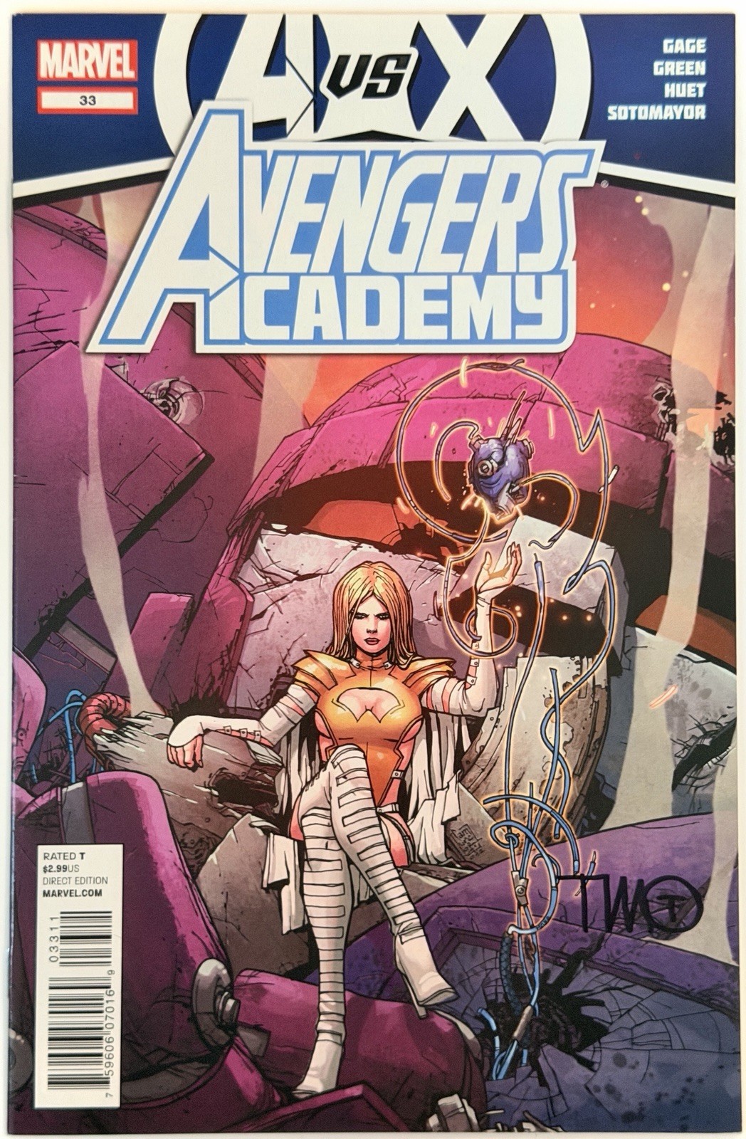 A vs X Avengers Academy #33 - Firmato dall'artista Timothy Green con certificato di autenticità - Emma Frost