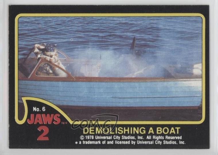 Topps Jaws 2 1978 demolizione di una barca #6 0g03