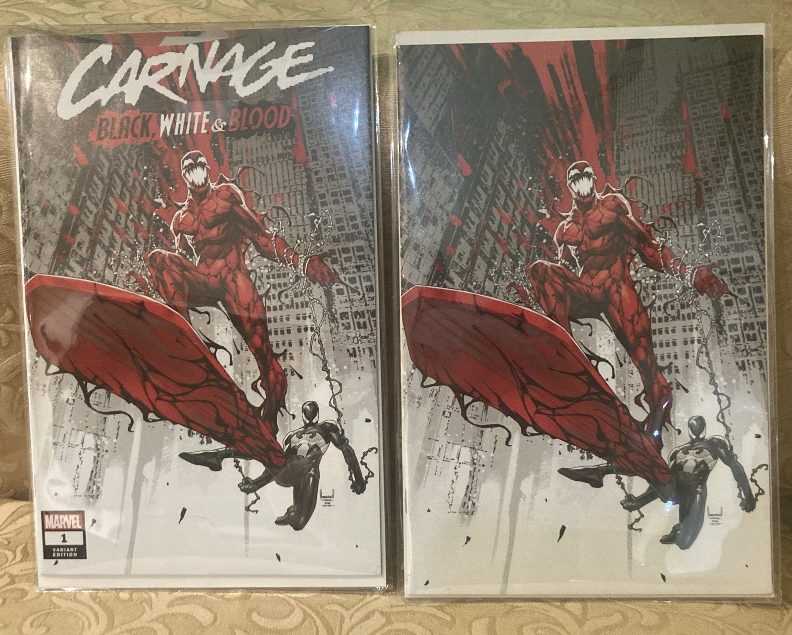 Carnage Black White & Blood 1 VARIANTE VERGINE & REG Cosmic CARNAGE NM