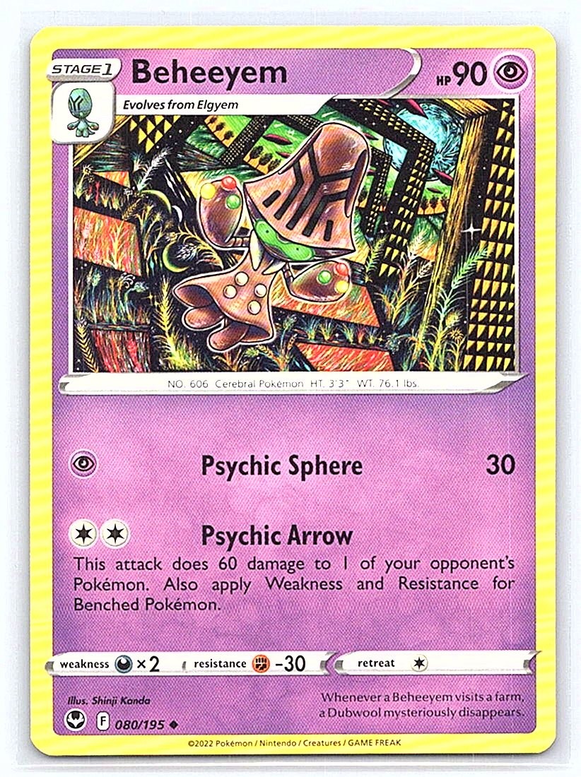 CARTA POKEMON TCG BEHEEYEM 080/195 TEMPESTA ARGENTO