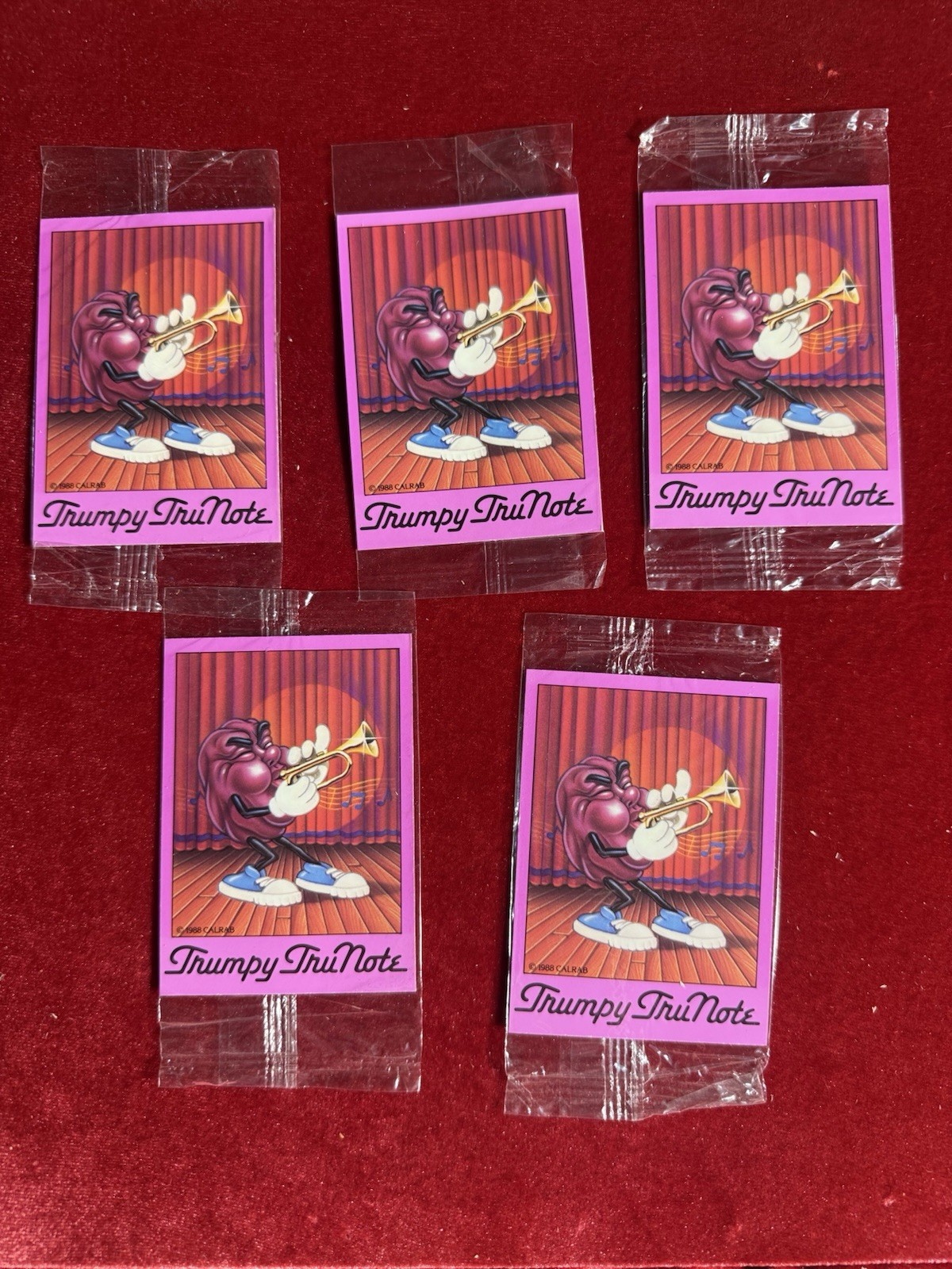 Set of 5 California Raisins 1988 CALRAB Trumpy TruNote (Y)