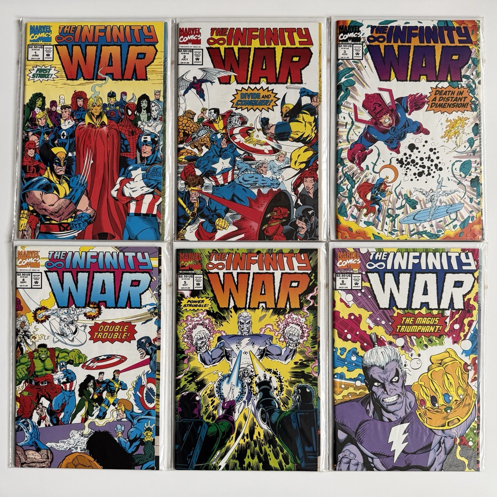 INFINITY WAR #1-6 COMPLETE SET STARLIN THANOS WARLOCK GALACTUS 