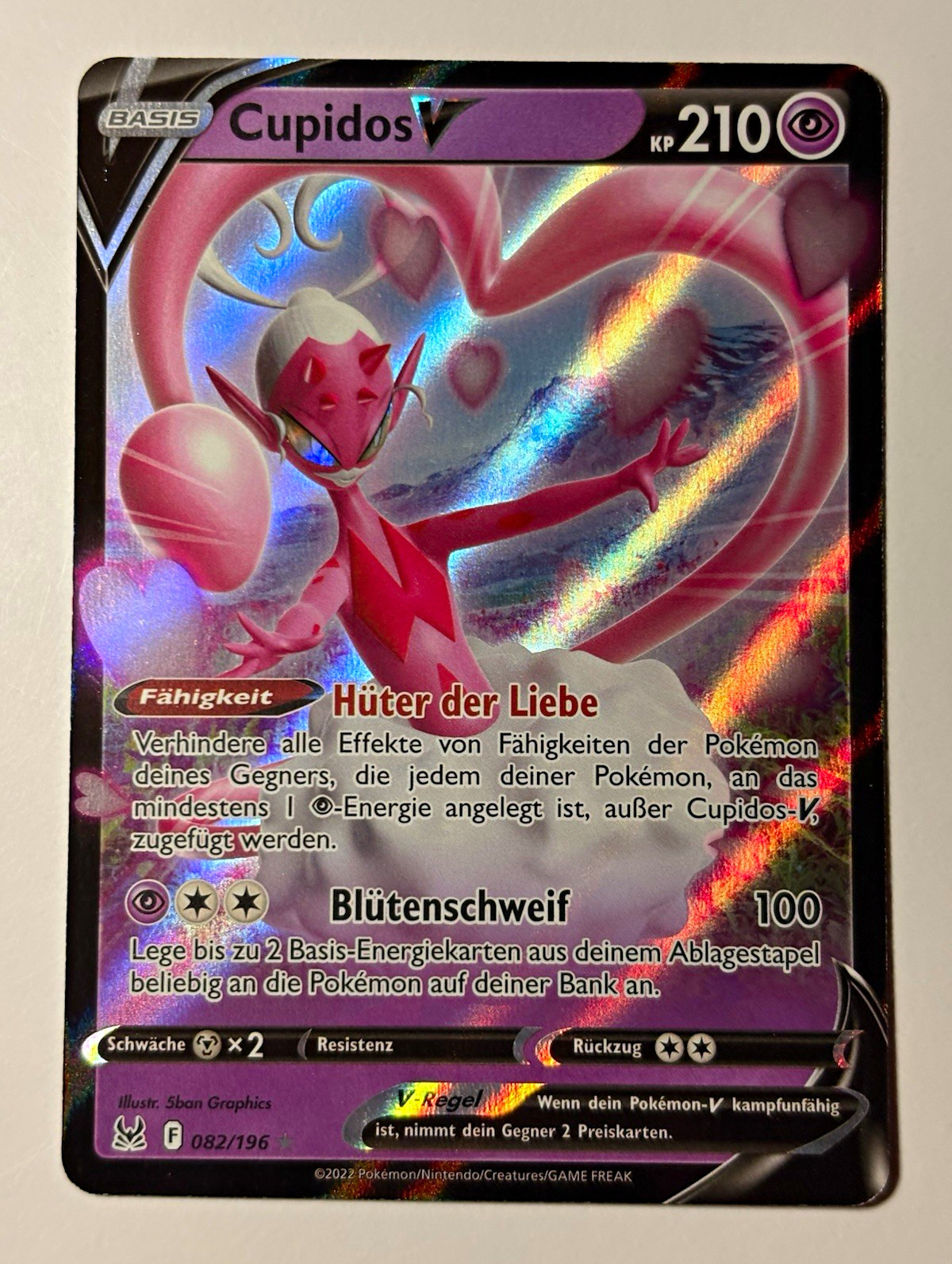 Pokémon TCG Cupidos V 082/196 ITA Holo Rara 210 KP Psycho Forma Base 2022