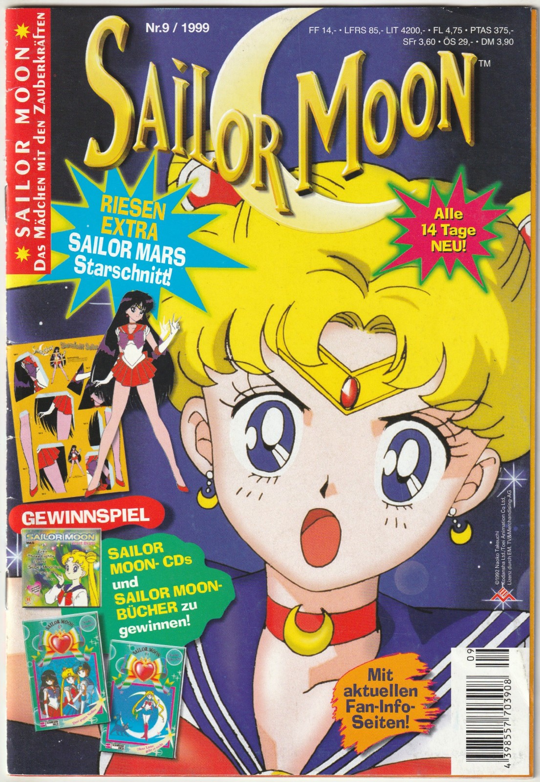 ✪ SAILOR MOON #9/1999 + taglio stellare/senza poster, Ehapa COMICHEFT Z1/1-