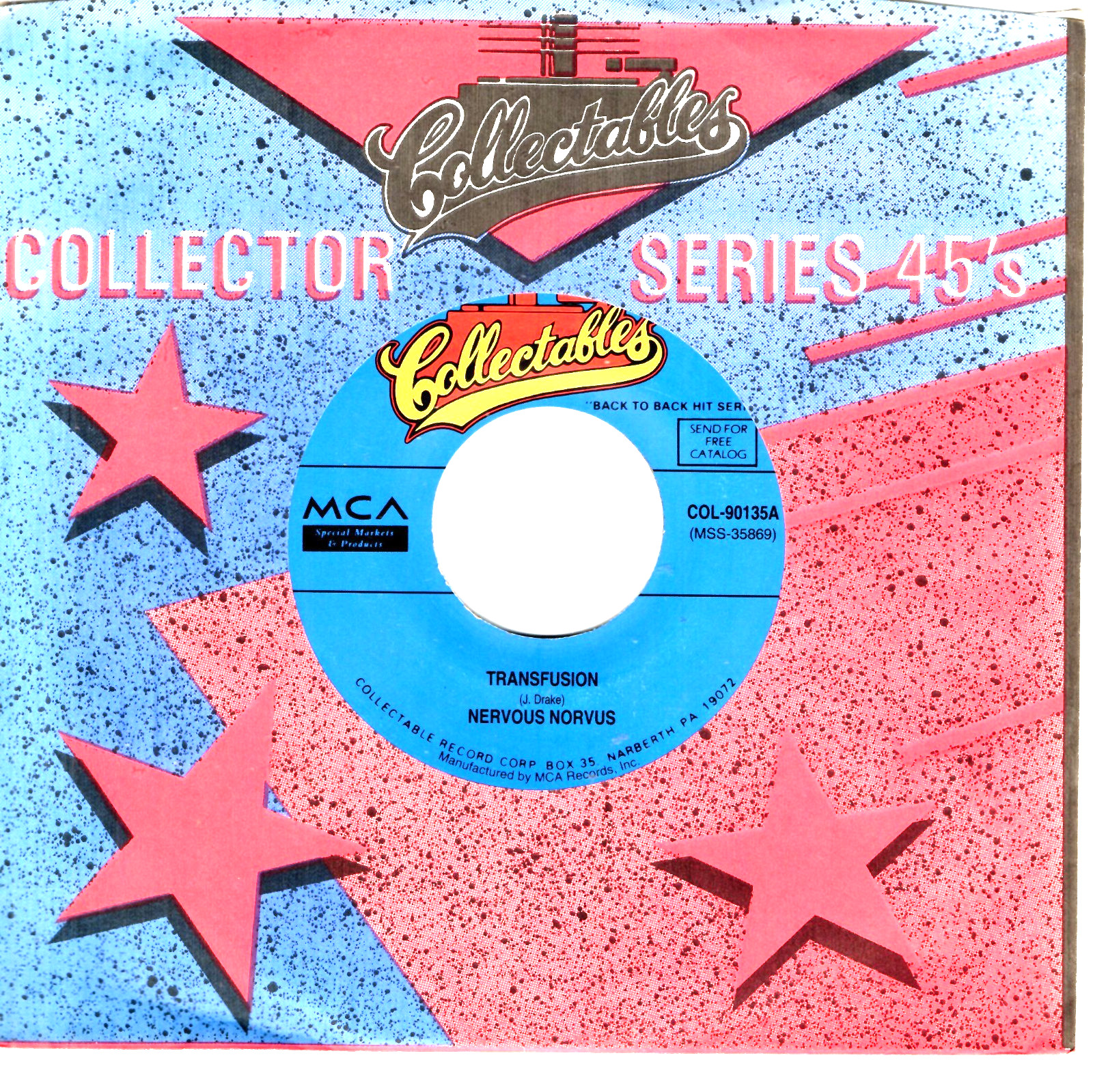 NERVOUS NORVUS:    TRANSFUSION / APE CALL .. 45 RPM 12846