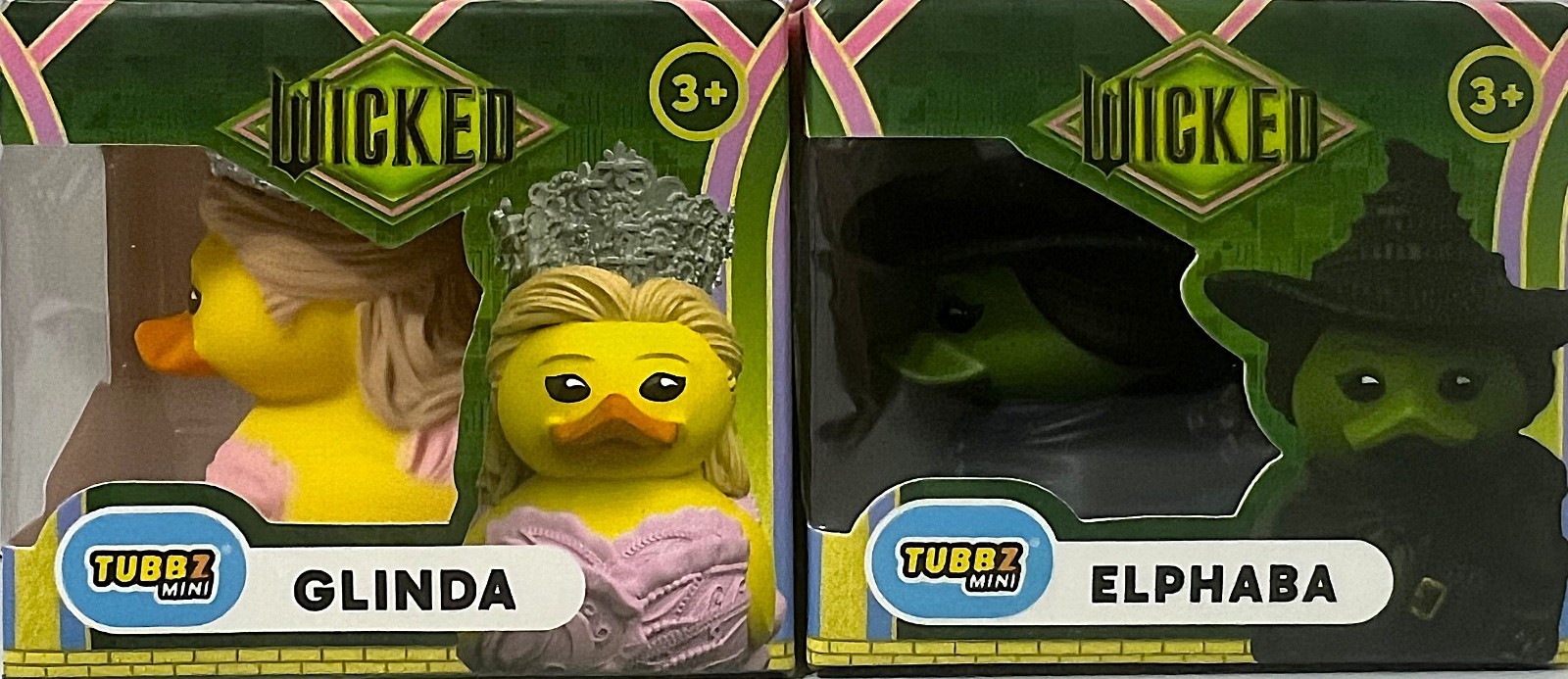 Wicked Mini Tubbz Cosplay Duck Glinda Good Witch & Elphaba Witch of The West Set