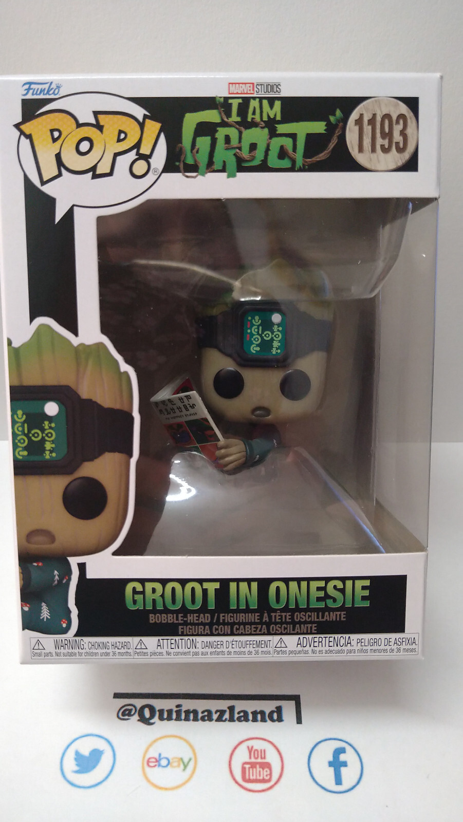 Funko Pop! I AM GROOT  N° 1193 Groot PJs avec Livre (F03)
