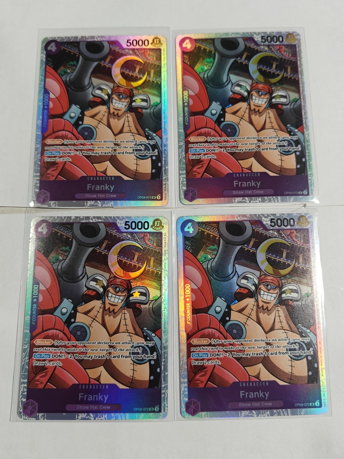 Franky SR x4 Playset Prb02 OP09-072 pezzo unico TCG colore inglese: viola