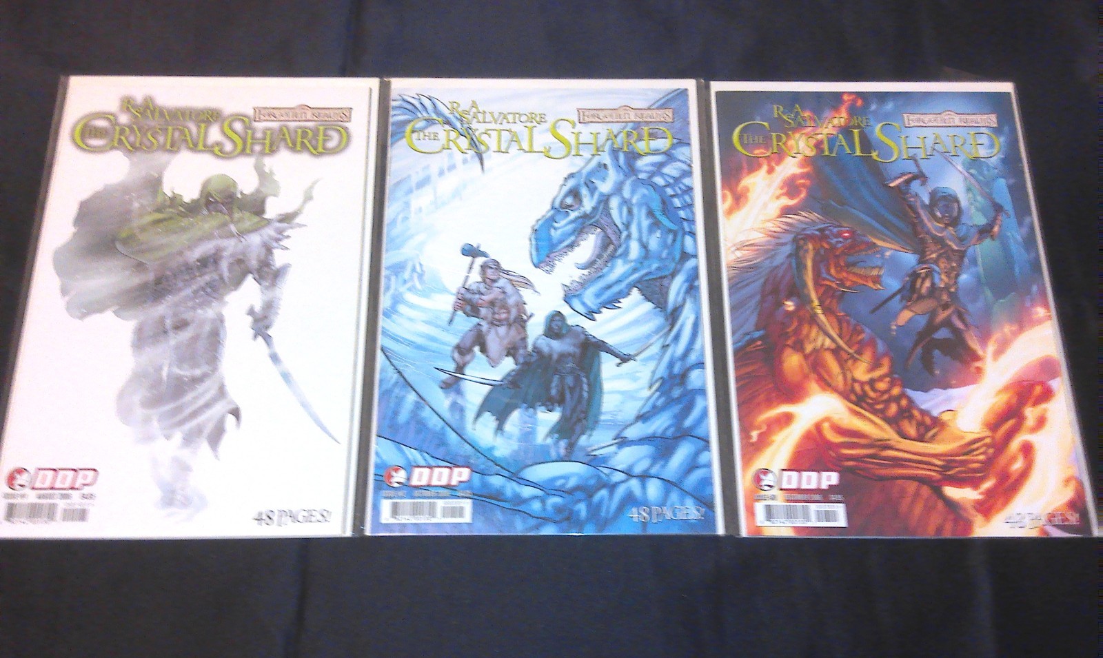 LOTTO DI 3 FRAMMENTI DI CRISTALLO R.A. SALVATORE REGNI DIMENTICATI 1 2 3 SET - VF/NM 9.0