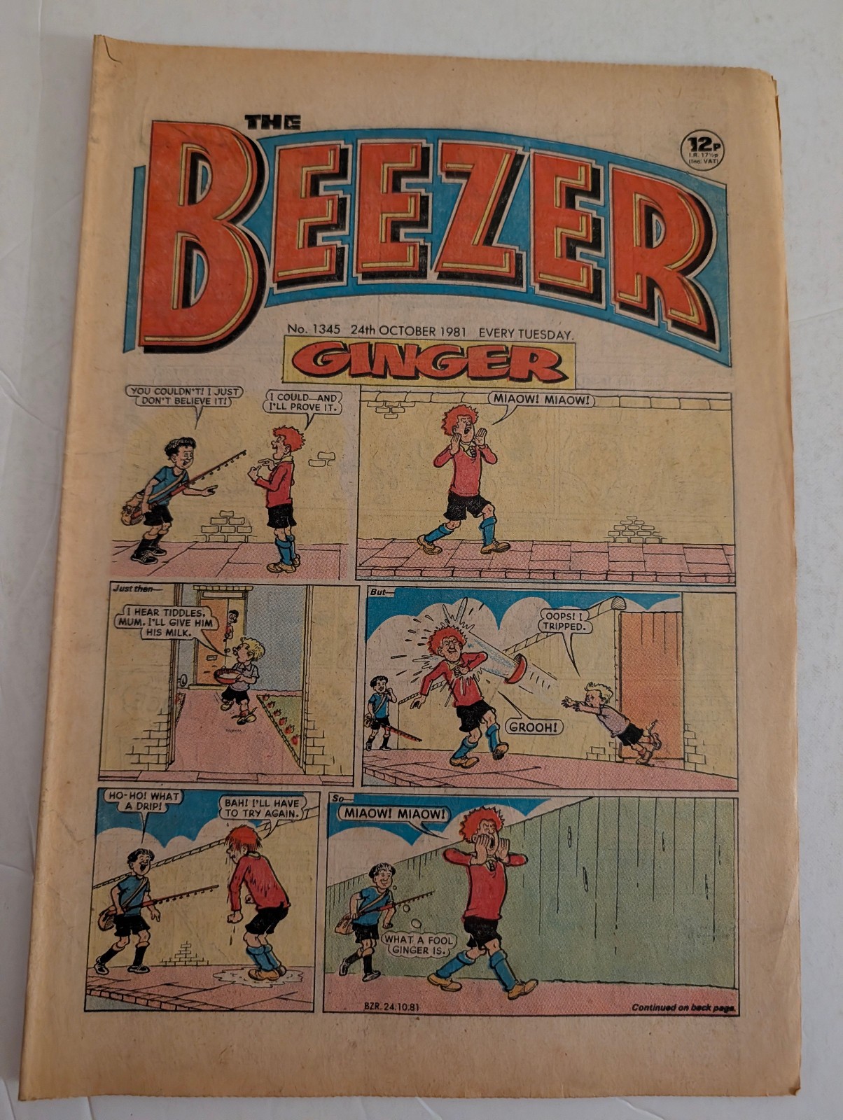 The Beezer Comic No 1345, October 24th 1981.