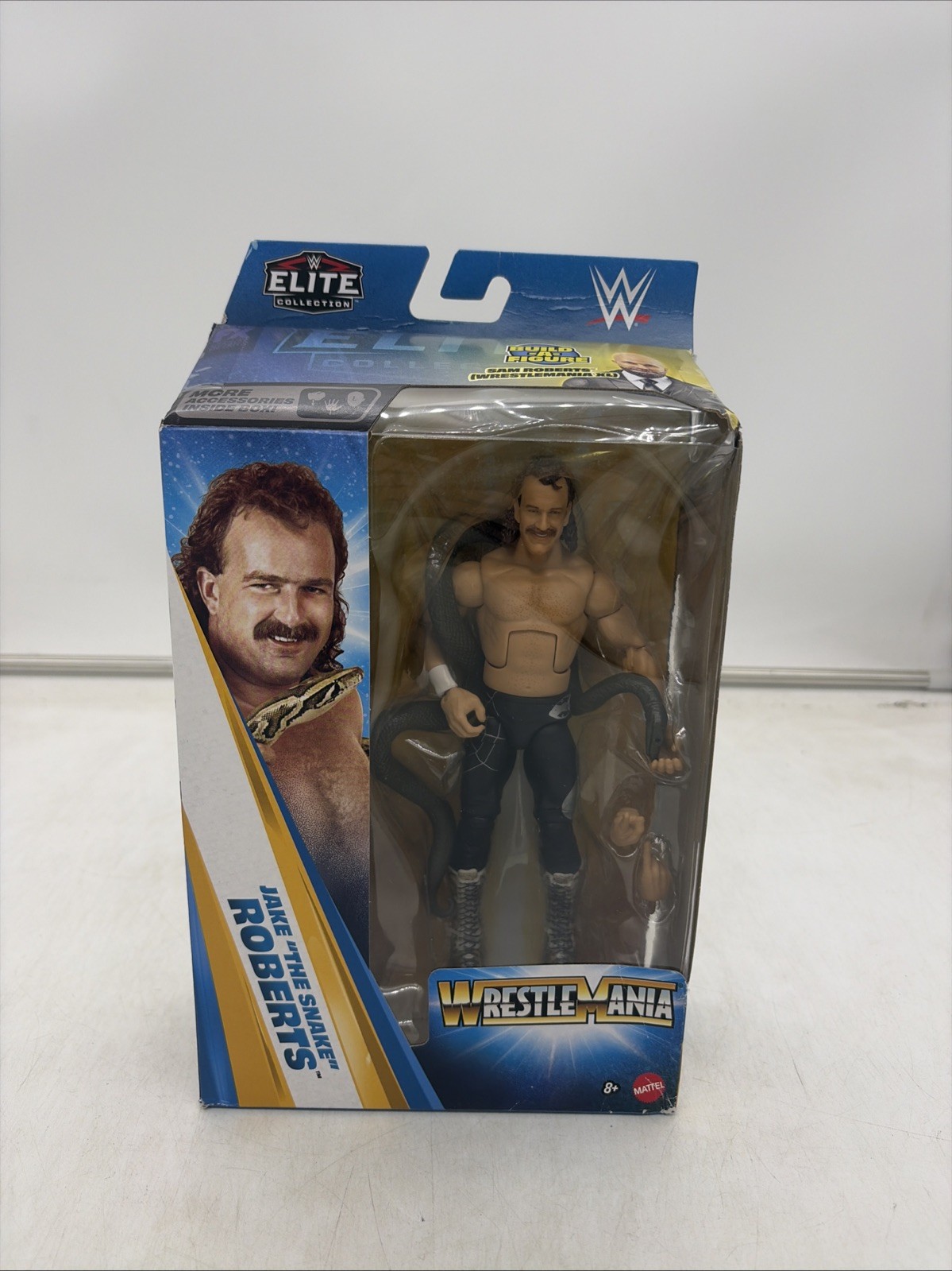 WWE ELITE (WM3) Wrestlemania 42 JAKE "THE SNAKE" ROBERTS Wrestling Figure w/ BAF