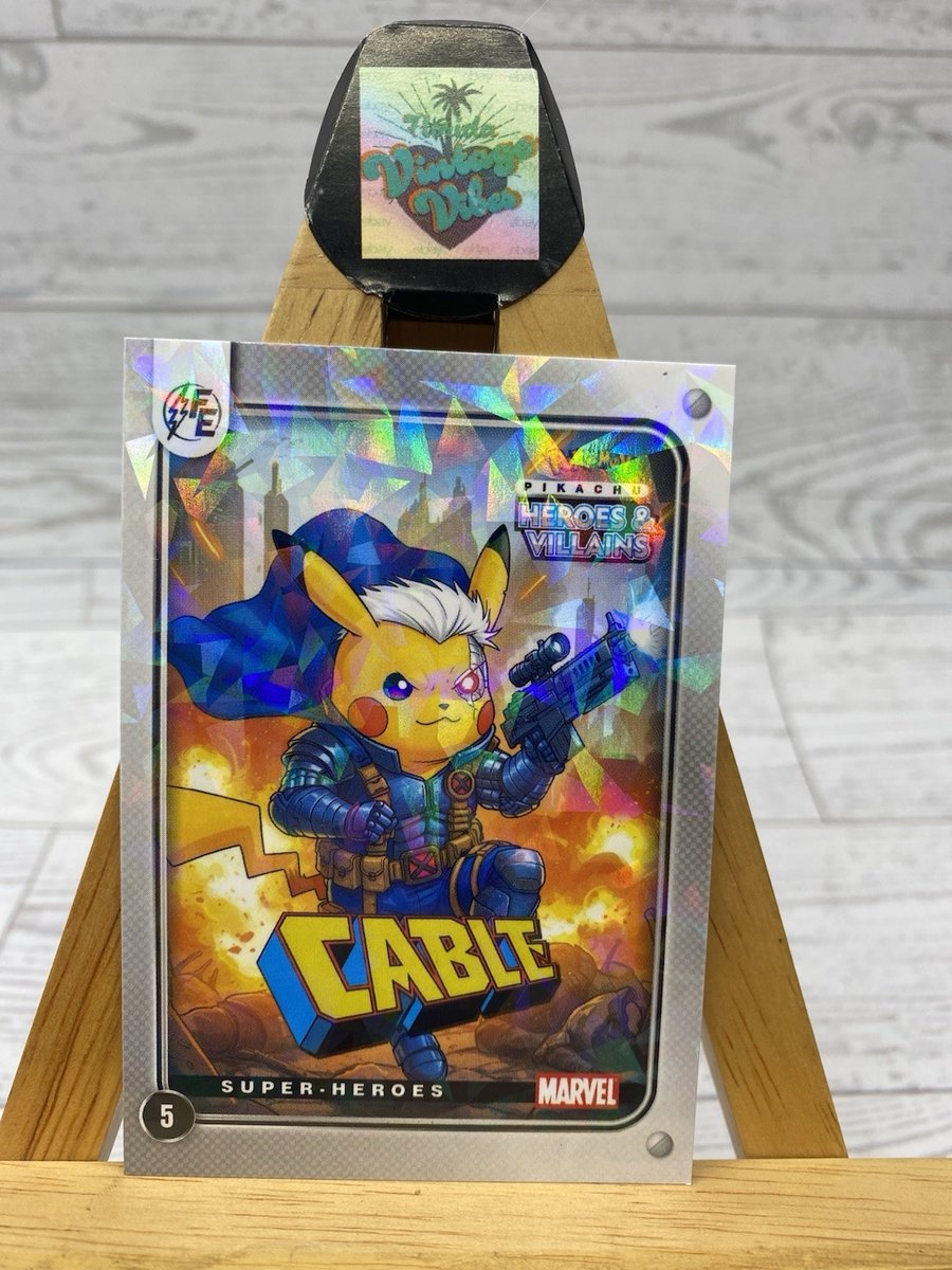 Pikachu come cavo cosplay Marvel X-Force Fan Art Cracked Ice Holo Trading Card