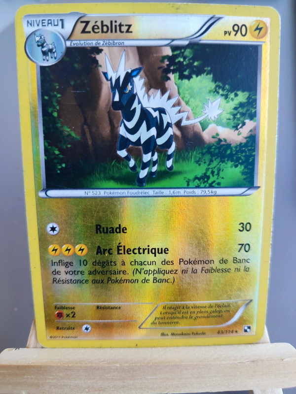 Ancienne carte Pokémon reverse zeblitz