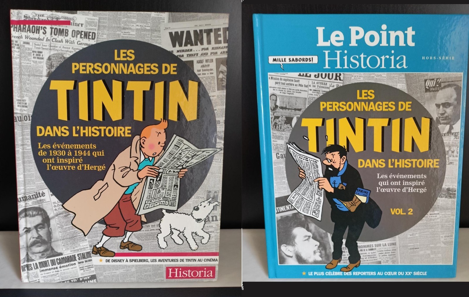 Livres Lot Les personnages de tintin dans l'histoire Vol 1 + Vol 2