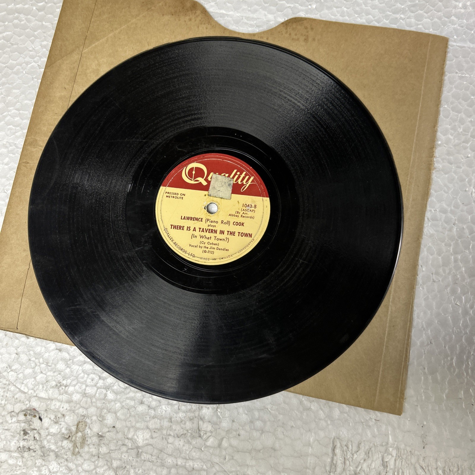 Lawrence Piano Roll Cook Kitten On The Keys/There Is A Tavern In The Town 78