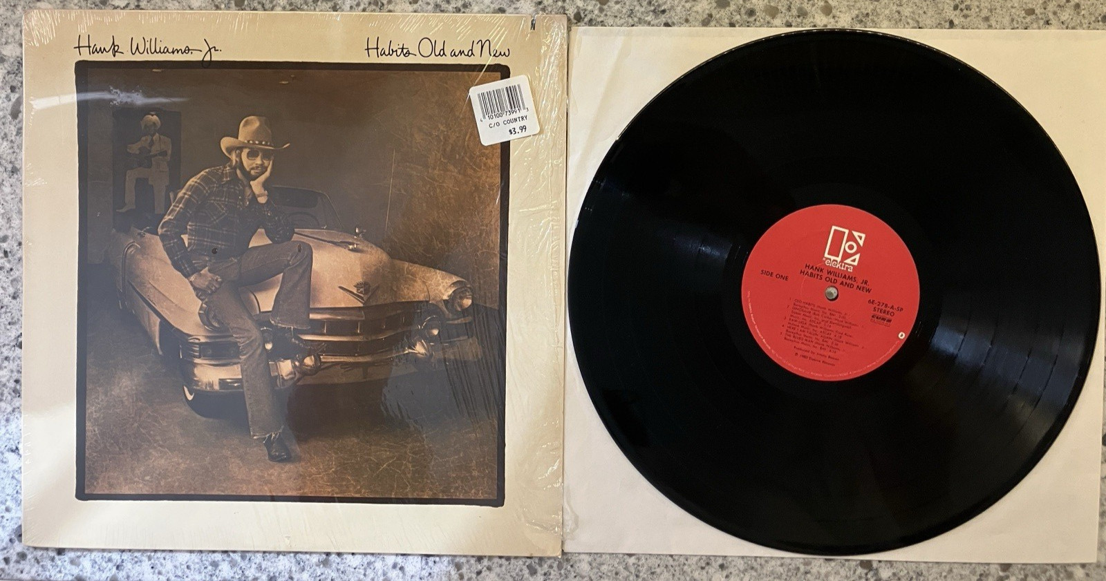 Hank Williams Jr. – Habits Old And New ; 1980 LP SHRINK N/MINT W/SAWCUT