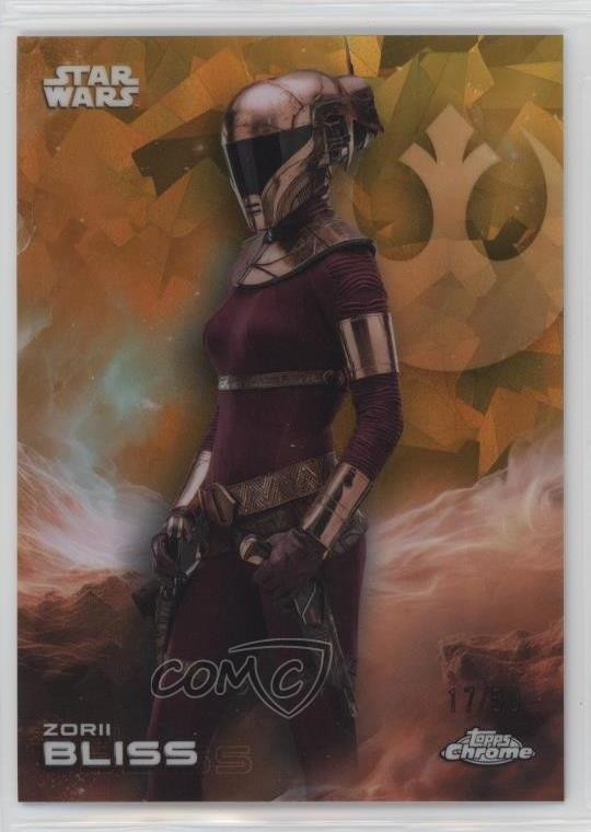2025 Topps Chrome Star Wars Zaffiro Oro 17/50 Zorii Bliss #200 9et
