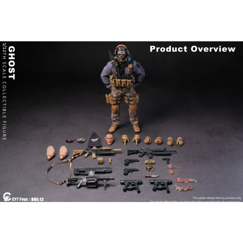 Modellino da collezione CY7-TOYS The Ghost Male Soldier scala 1/12 6"