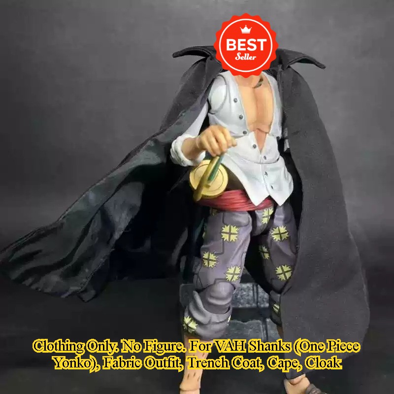 Hair Shanks Cloak Fabric Coat Action Figure Clothing Anime Cosplay Cape Black