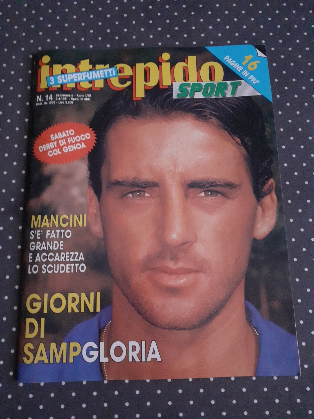 FUMETTO INTREPIDO SPORT NUMERO 14 ANNO 1991 MANCINI SAMPDORIA CON DOPPIO POSTER 