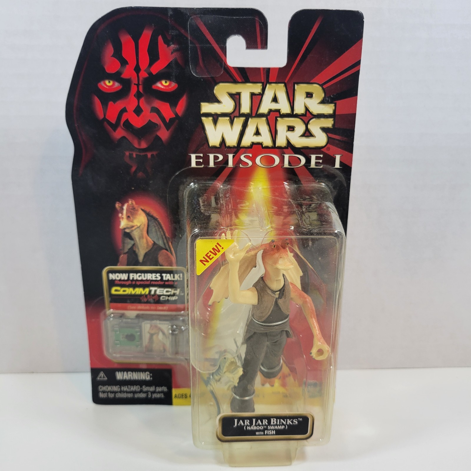 Hasbro Star Wars 1999 Episodio 1 JAR JAR BINKS Modellino NUOVO COMM TECH CHIP