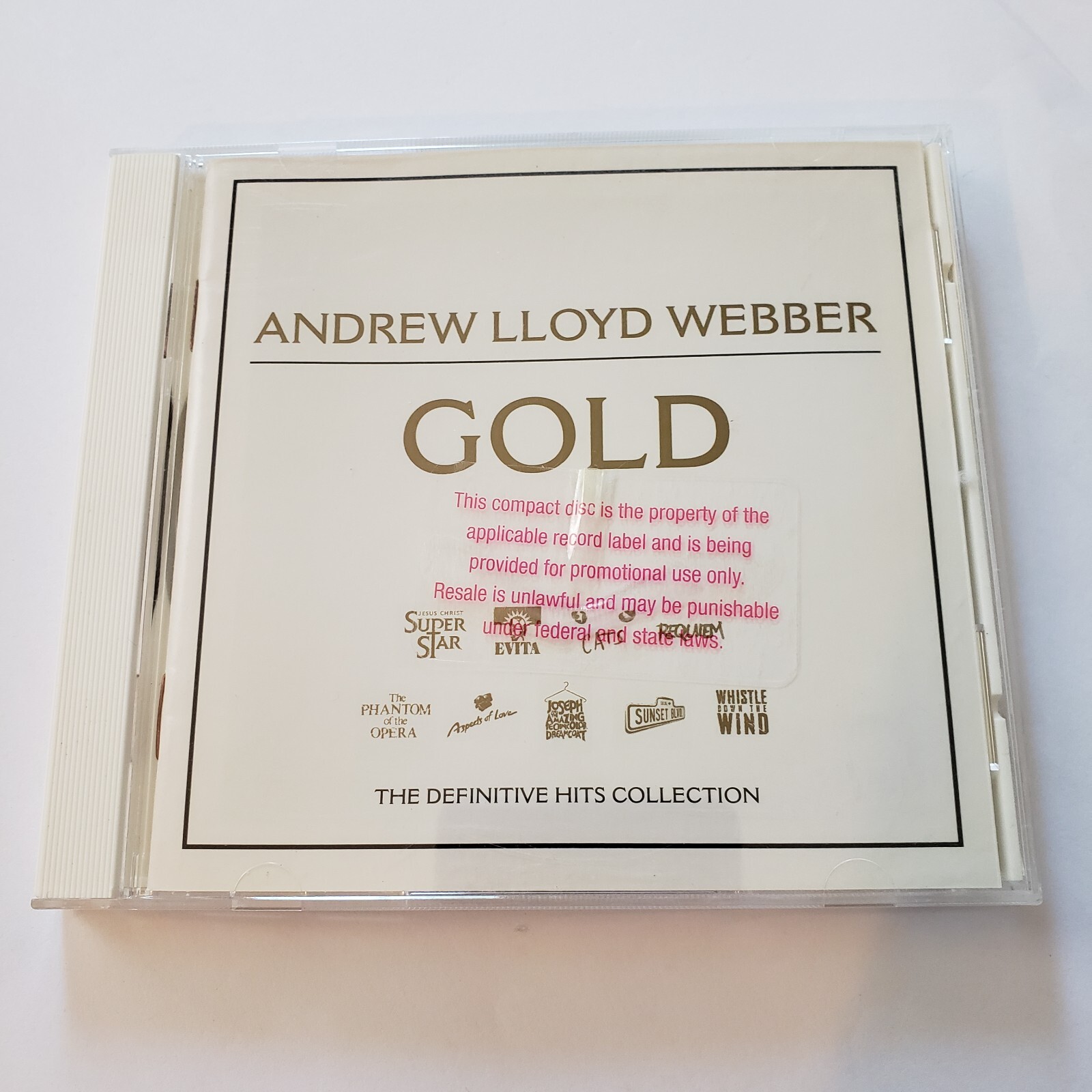 Andrew Lloyd Webber Gold CD By Various Artists Donny Osmond Pre-owned Promo