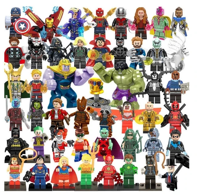 48PCS DC Marvel Superheroes Minifigures Giocattoli Fit Mini Figure Giocattoli per Bambini, Regno Unito