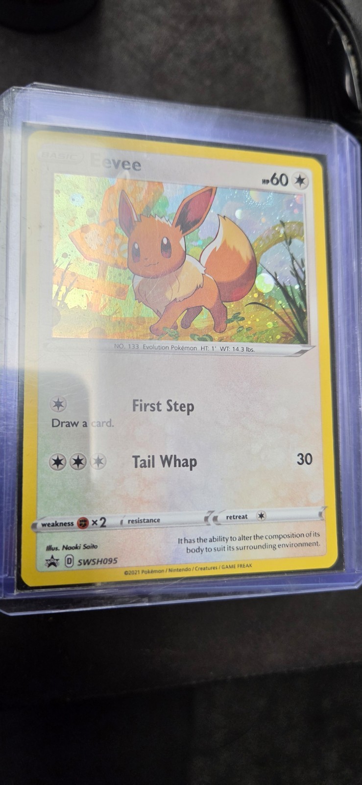 Eevee SWSH095 SWSH: Sword & Shield Promo Card Swirled Holo