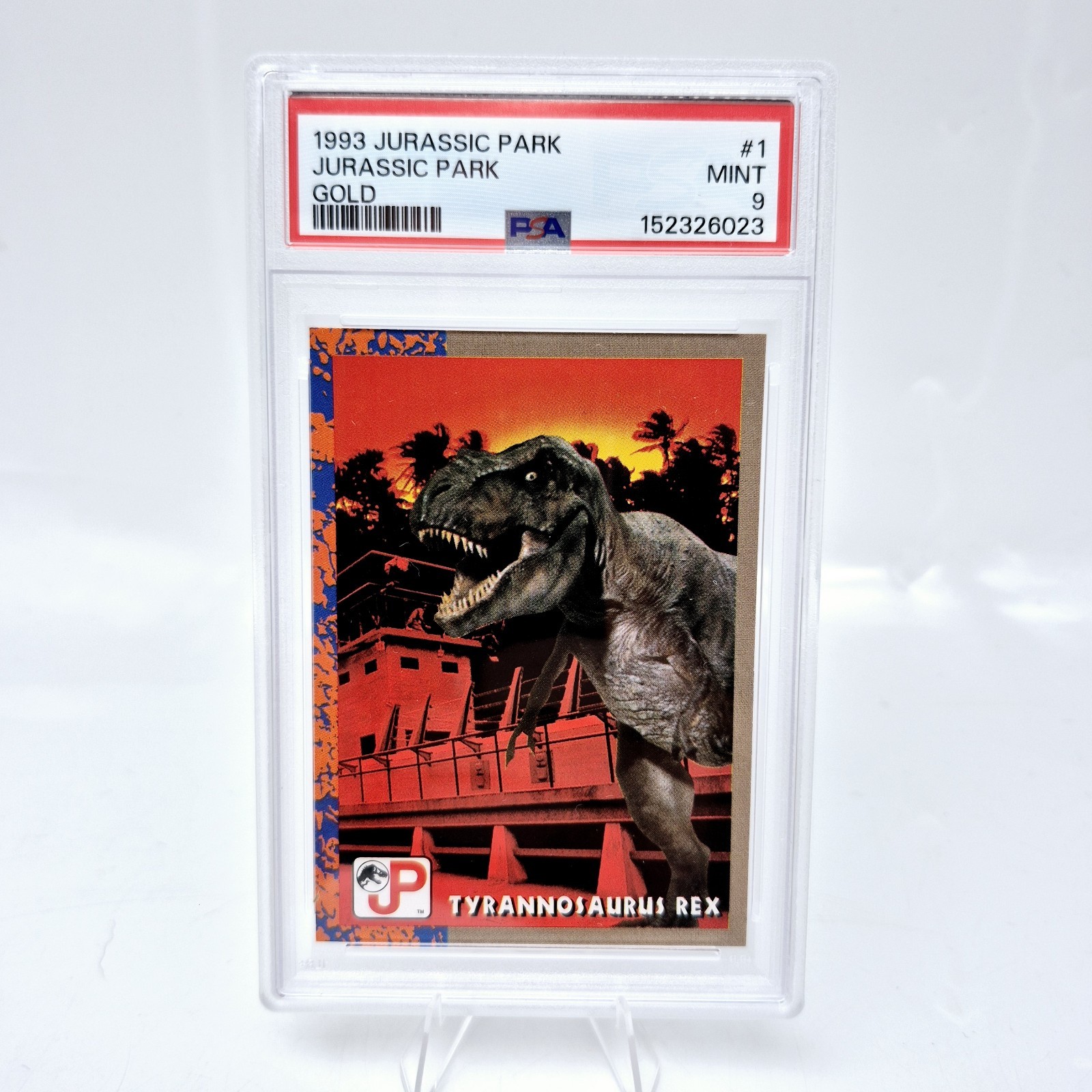 1993 Topps Jurassic Park Tyrannosaurus Rex T Rex #1 PSA 9 oro