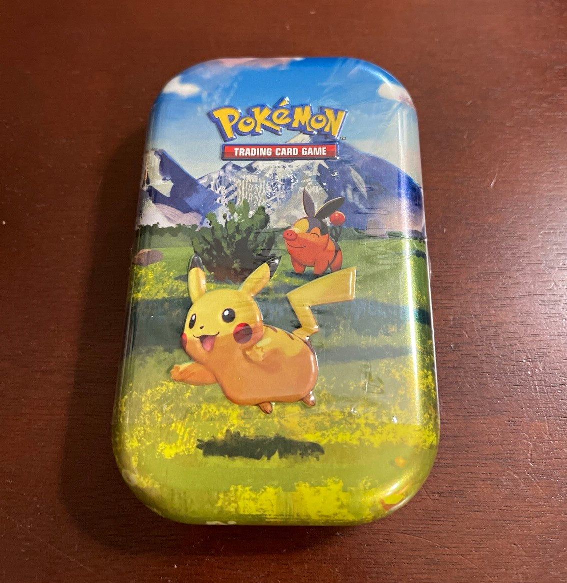 Mini latta Pokémon Pikachu e Tepig nuova mai aperta