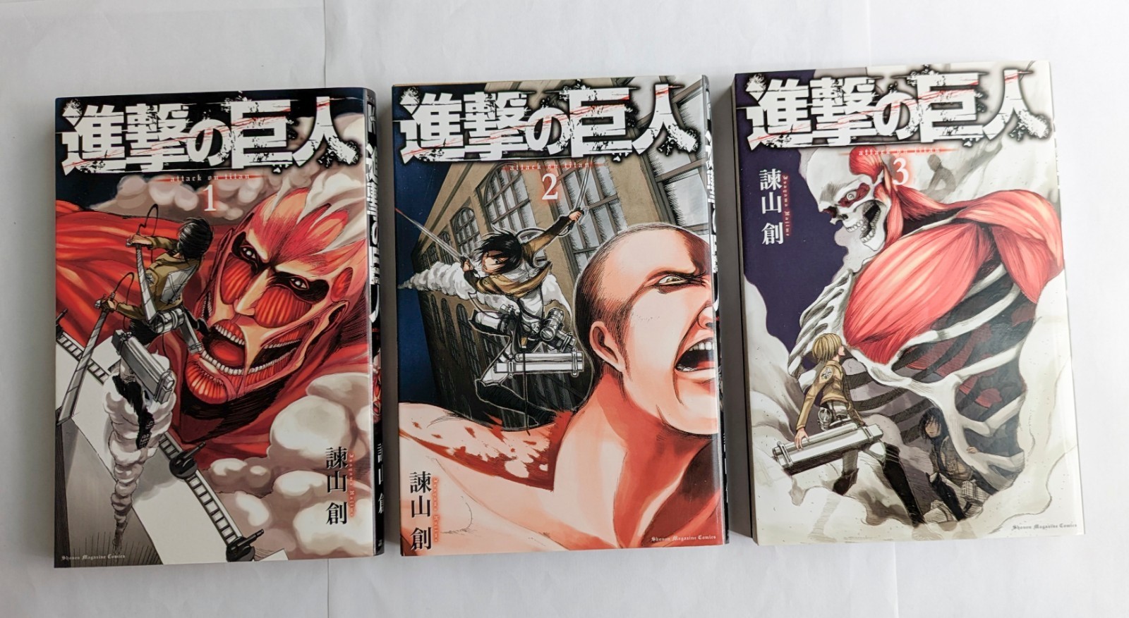 Attack on Titan Vol.1-3 Set 2010 Manga Giapponese Fumetto Hajime Isayama