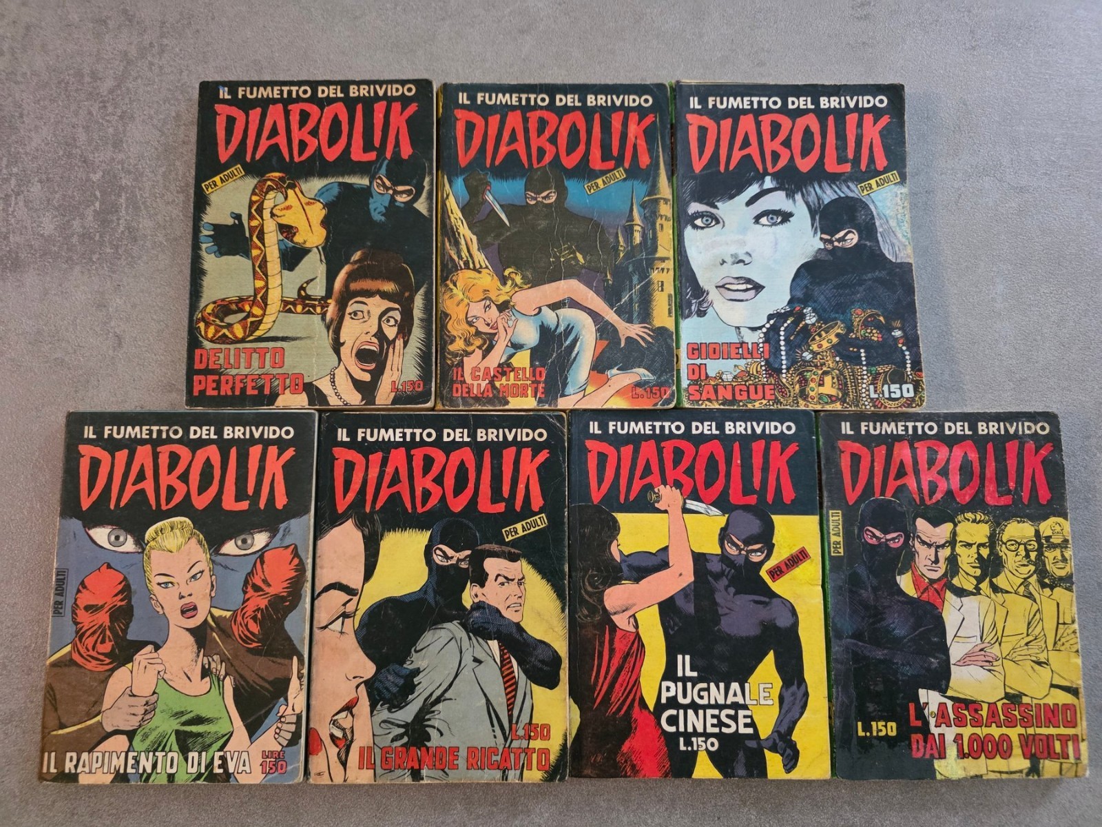 Diabolik n. 18/24 - sequenza completa prima serie originale sodip